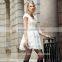 Hot Sale 2015 Guangzhou Garment Cocktail Formal Organza Lace Embroidery Sun Flowers Lady Evening Dresses