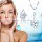 Solitaire Delicate Silver Plated Pendantset