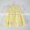 Top100 boutique hot cheap sale light yellow princess embroidery dress boutique girl clothing