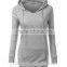 Custom made blank elongated solid color pullover hoodies
