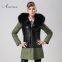 Black new fashion leather fur coat women winter parka