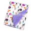 owl pattern printed double flannel baby swaddle blanket