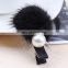 DIY handmade cute mink fur hairpin high quality mink fur clip for girl