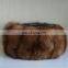 Muskrat fur hat with plane top for winter wear