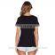 custom casual short sleeve round neck plain black t shirt print for women
