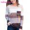 Wholesale Low Price Long Sleeves Striped Knitted Fashion Sweater For Women