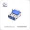 Waterproof 90 degree DIP 9 pins solder UL94V-0 type A Female 3.0 USB Connectors for board interface