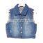 DiZNEW OEM 2019 Classic Womens Denim Jeans Vest in blue