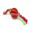 Dental treat soft rubber tooth cleaning dog knot ball toys