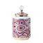 European Simple Style Purple Wave Pattern Ceramic Flower Vases With Lid For Home Decoration