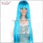 long light blue straight synthetic anime wig