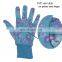 HDD ladies blue cotton palm garden gloves dotting garden gloves,garden work protection gloves