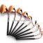 golf handle style rose gold 9 pcs tooth makeup brushes beauty tool sport pattern gorgeous cosmetics brush set high quality