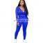 custom brand Women Jogger 2 Piece Pants Set Sweatsuit For Women 2021 Jogging Suit Tracksuit top+pants zipper coat
