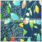 leaves pattern denim fabric