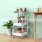 New design Bedroom 3-Tier Rolling Cart with Tabletop Metal Ultility Cart