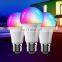 HUAYI Wholesale Price Colorful Dimmable Remote Control E27 7W RGB Led Smart Bulb Light