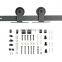 Black 120KG 2M Track Top Mount Heavy Duty Sliding Barn Door Hardware Kits