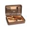 Portable Cedar Wood Case Holder Travel Cigar Humidor PU Leather cigar case