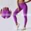 Wrinkle High Waisted Sports Leggings Women Custom Logo Gym Pants Without Front Line
