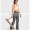 Fashion Naked Feeling Open Flared Wide Leg Yoga Pants Custom Evrlue Fabric Hot Sexy Gym Fitness Wear Dance Leggings For Women