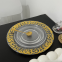 13 Inch Clear Round Charger Plastic Plates Gold Border Wedding Decoration Charger Plates For Wedding Party Table Decoration