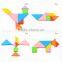 Wholesale Educational Kids Wooden Colored Tangram Jigsaw puzzle toys