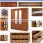wardrobe 4 doors dark beech color modern design with middle elliptic mirror
