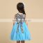 Blue Sleeveless Collar Frock Design Dresses New Fashion 2015-2016 Fairy Dresses for Little Girls