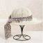 QXSH0042 Round straw hat with leopard ribbon New women beach hat with brim casquette