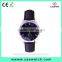 Hotsales quality classic men's watch with Calendar, shiny blue glass leather watch, stainless steel back waterproof watch