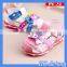 HOGIFT hot selling baby girls sandal with cartoon doll and light kids barefoot sandal child wear
