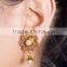 Indian Gold Plated With White Pearl Small Jhumki For Women