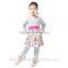 2016 baby girl cotton clothes 2pc set children's boutique clothing gray-white stripe baby girl back to school clothing