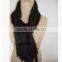 Women Winter Knitted Real Mink Fur Scarf with Hood