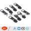 fancy wholesale thumb puller black paint autolock metal zipper slider