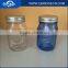 4oz 8oz 16oz clear wide-mouth food mason storage glass jar with metal lid