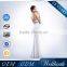 Simple Design Sexy Long White Tight Cocktail Dress With Long Tail