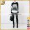 Hot sell woman fashion suit stripe wool sweater