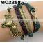 fashion cheap handmade braided leather rope charm bracelet jewelry