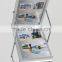 double side magazine holder chromed aluminum acrylic literature rack with canvas bag