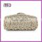 gold metal and silver stone hard case evening clutch bag rhinestone ladies clutch purses (8622A-GS2)