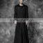 Punk Rave Lithium Black Leather Faux Fur Trim Lined Gothic Military Trench Coat