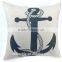 Nautical print throw pillow case/cushion cover Nautical Pillow Mediterranean style Anchors Compass