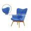 comfortable solid wood and blue fabric chair for home DCW9002#