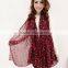 Women Grid Polka Dot Pattern Long Chiffon Soft Silky Wrap Shawl Scarves