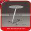 Stylish round tempered glass stainless steel tea table