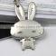Couple bunny rabbit keychain metal alloy keychain custom metal anime keychain