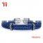 Mens genuine stingray leather bracelet inlay black zircon