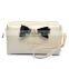 Colorful ladies pu cosmetic bags big canvas comestic pouch with bow and metal logo